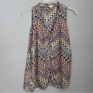 Spense Colorful Geometric Graphic Tank Size Small Lightweight & Cool Fabric EUC